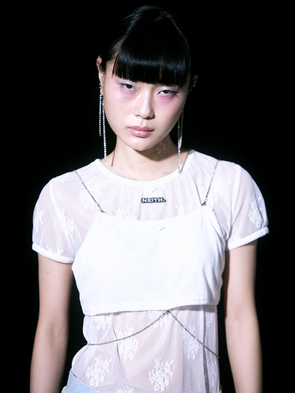 【Last2】Eyeletknit Bijou Bra(White)