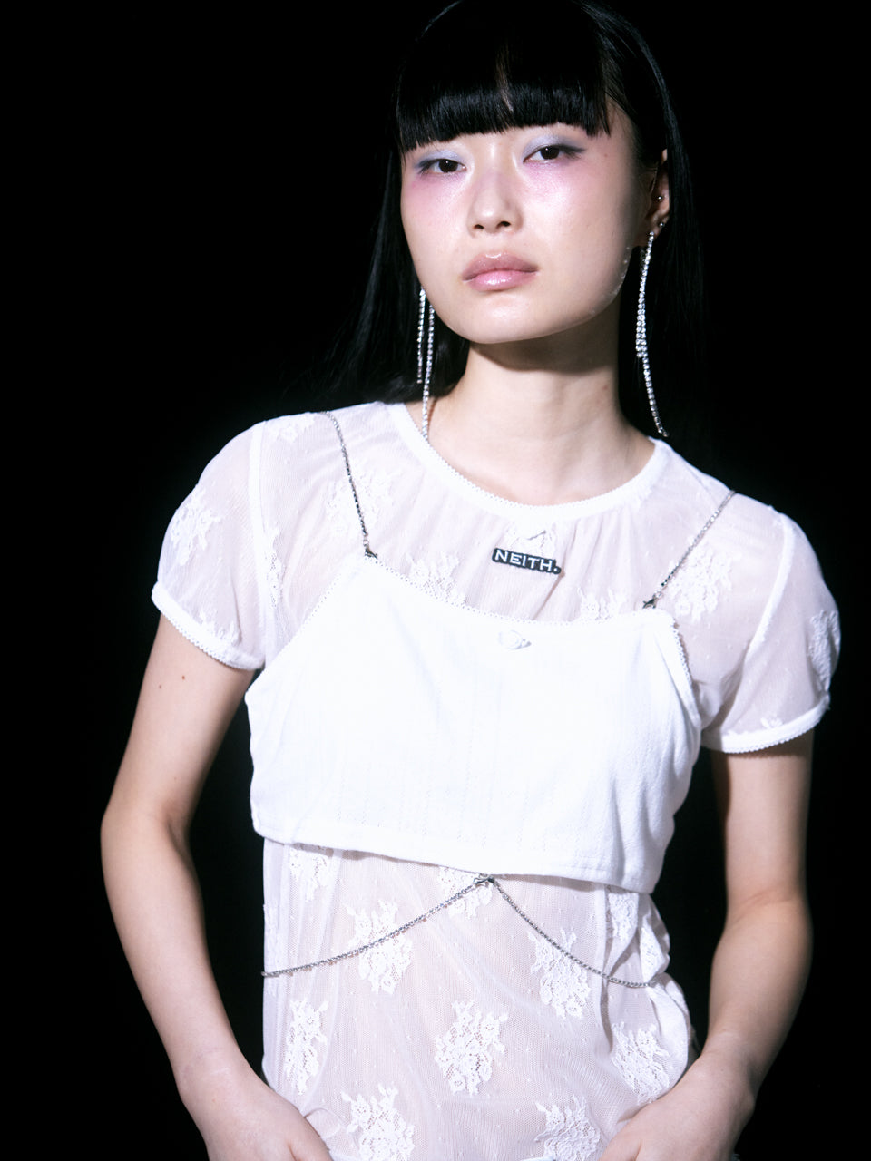 【Last2】Eyeletknit Bijou Bra(White)