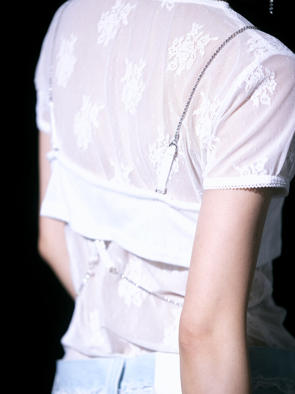 【Last2】Eyeletknit Bijou Bra(White)