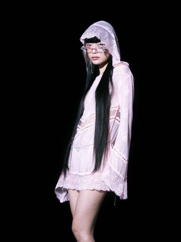 Veil Off-shoulder Dress(Pink)
