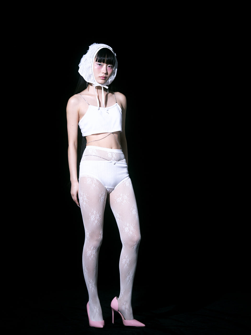 【Last2】Eyeletknit Bijou Bra(White)
