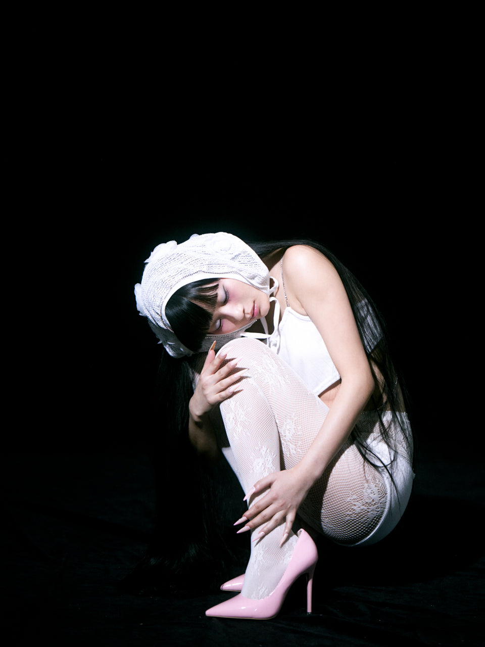 【Last2】Eyeletknit Bijou Bra(White)