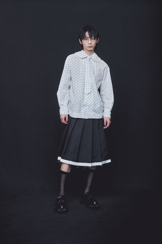 Rose Pleats Skirt Pants(Black)