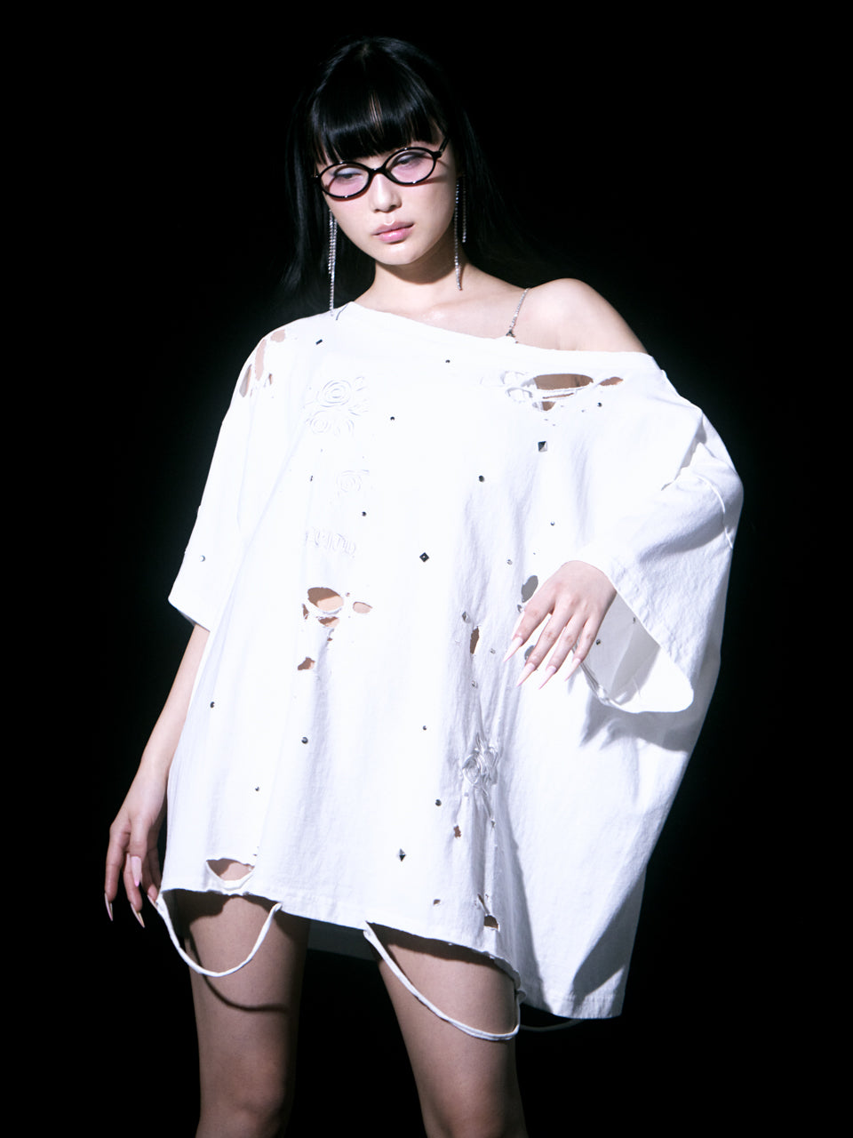 Rose Studs T-shirts(White)