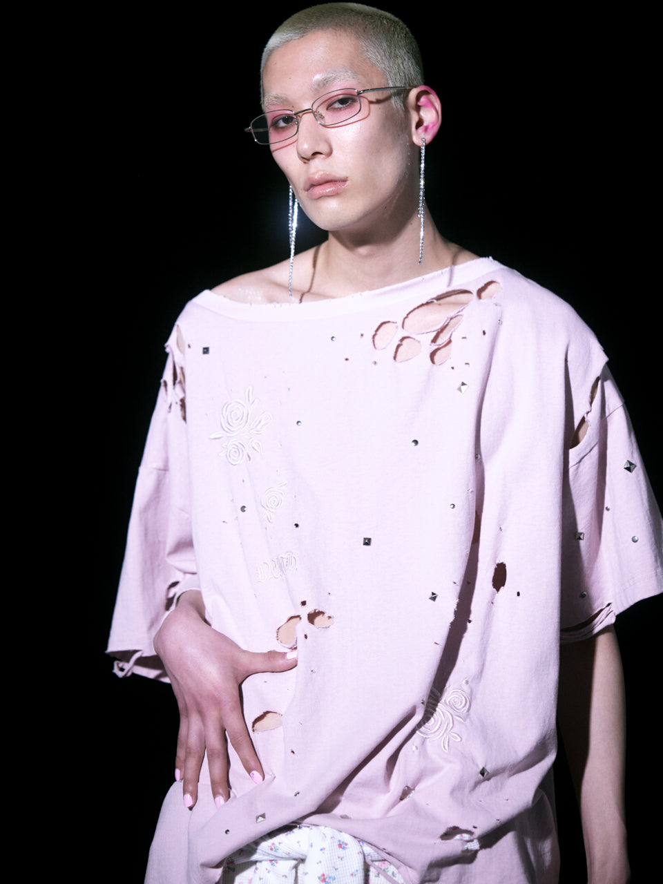 Rose Studs T-shirts(Pink)