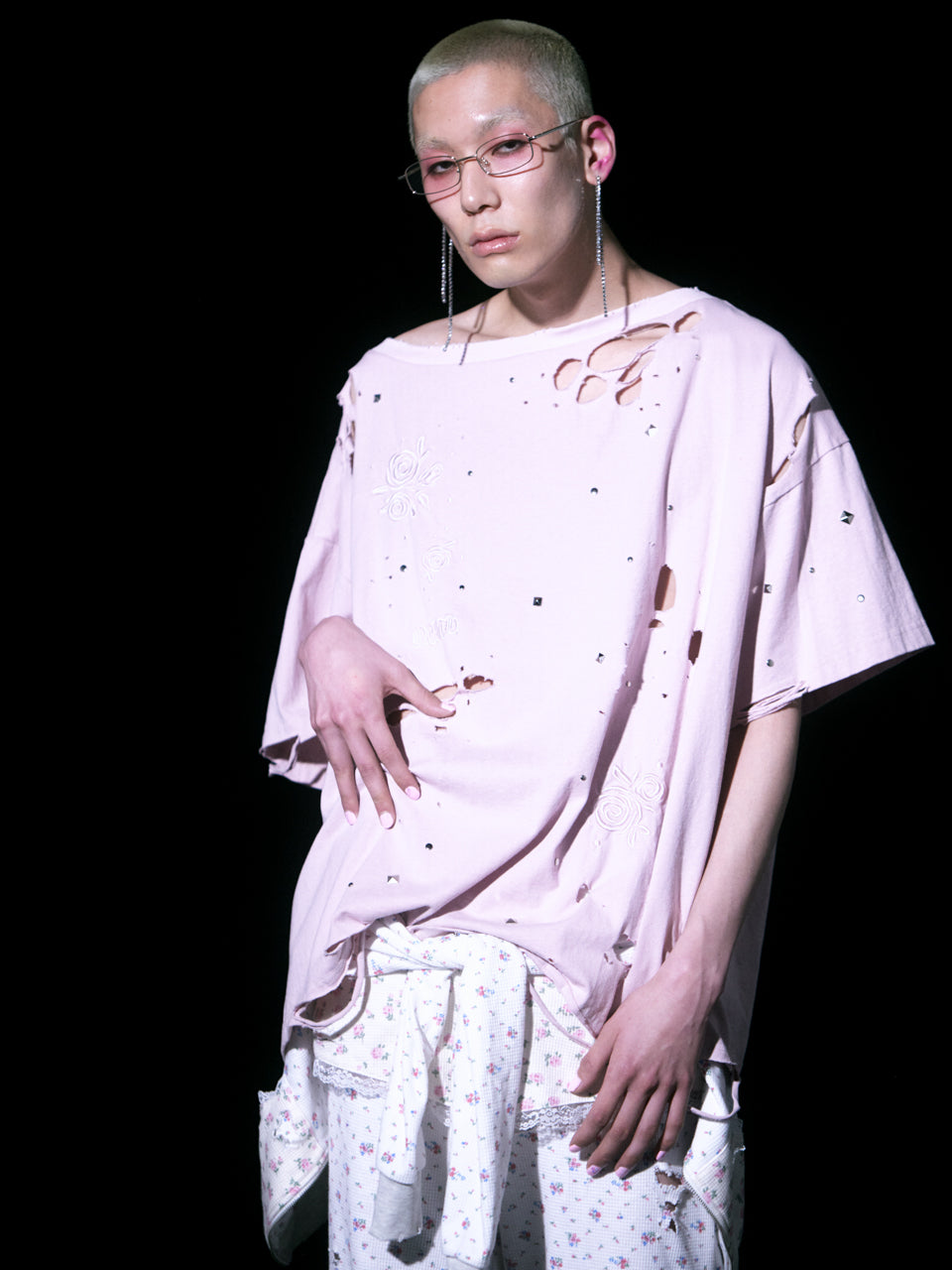 Rose Studs T-shirts(Pink)