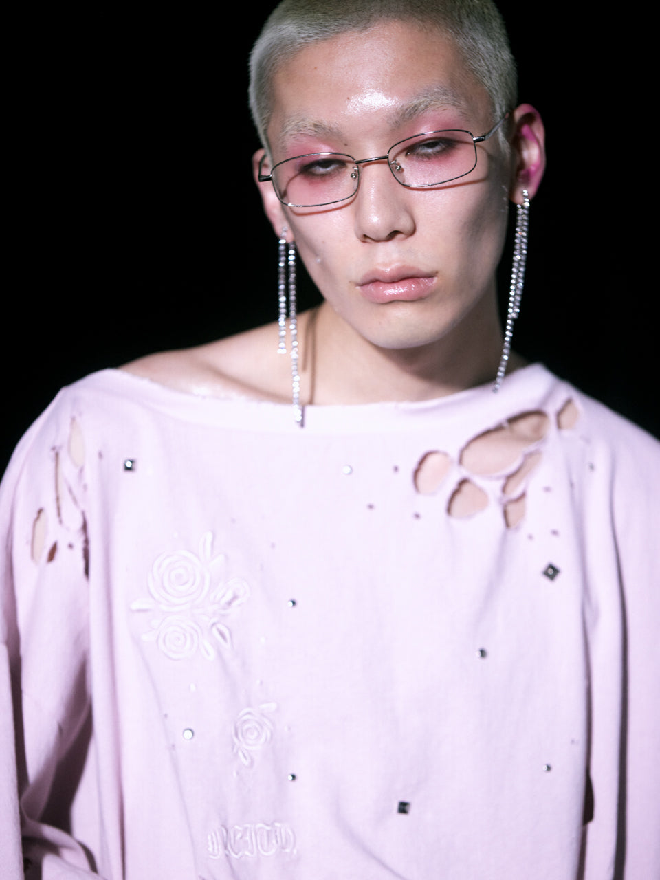 Rose Studs T-shirts(Pink)