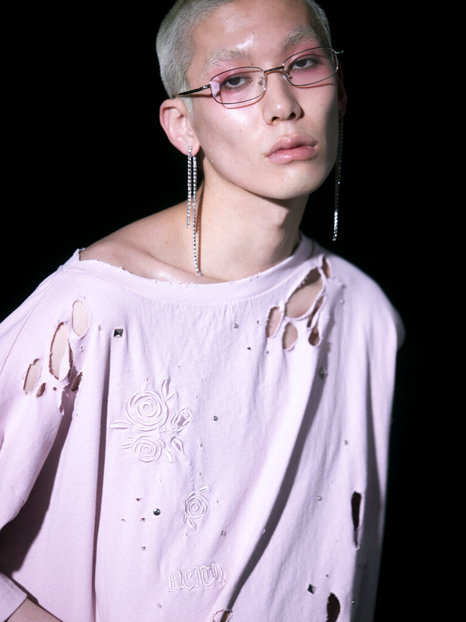 Rose Studs T-shirts(Pink)