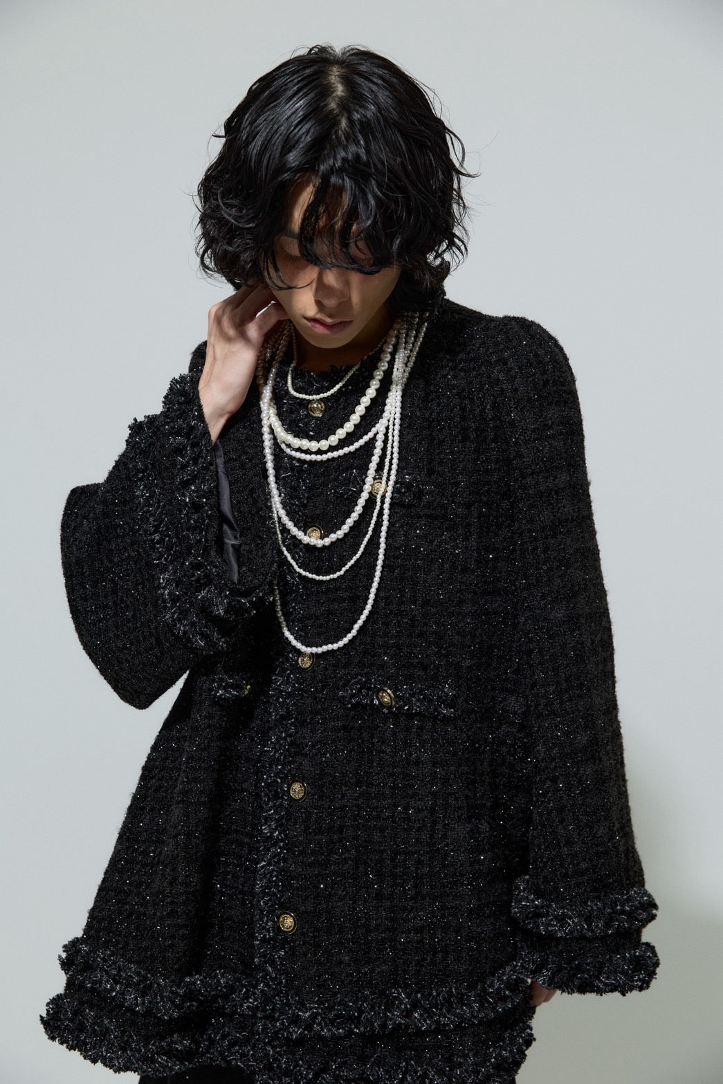 Tweed Bell Dress(Black)