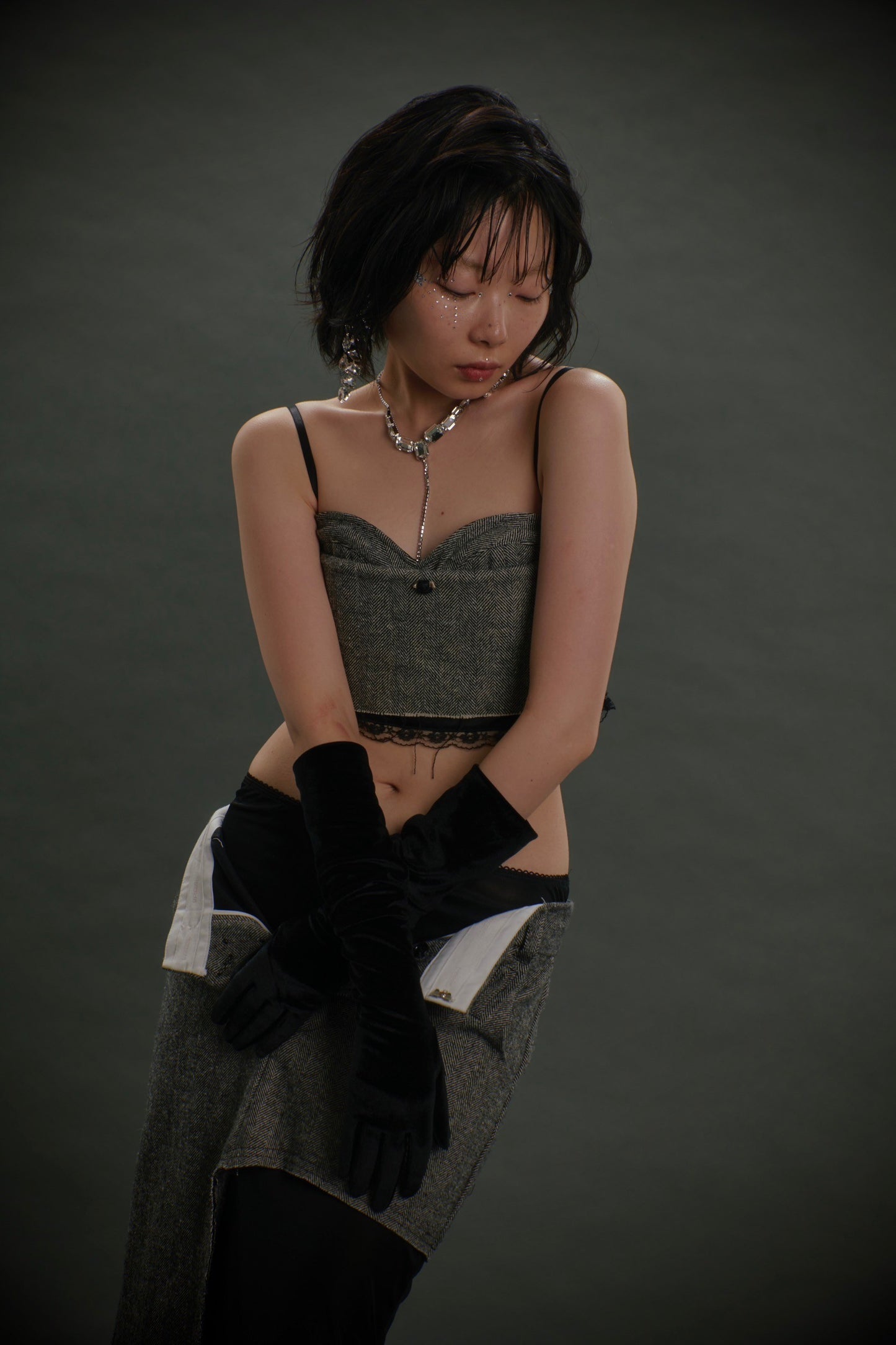 【Last2】Herringbone Lingerie Tight Skirt
