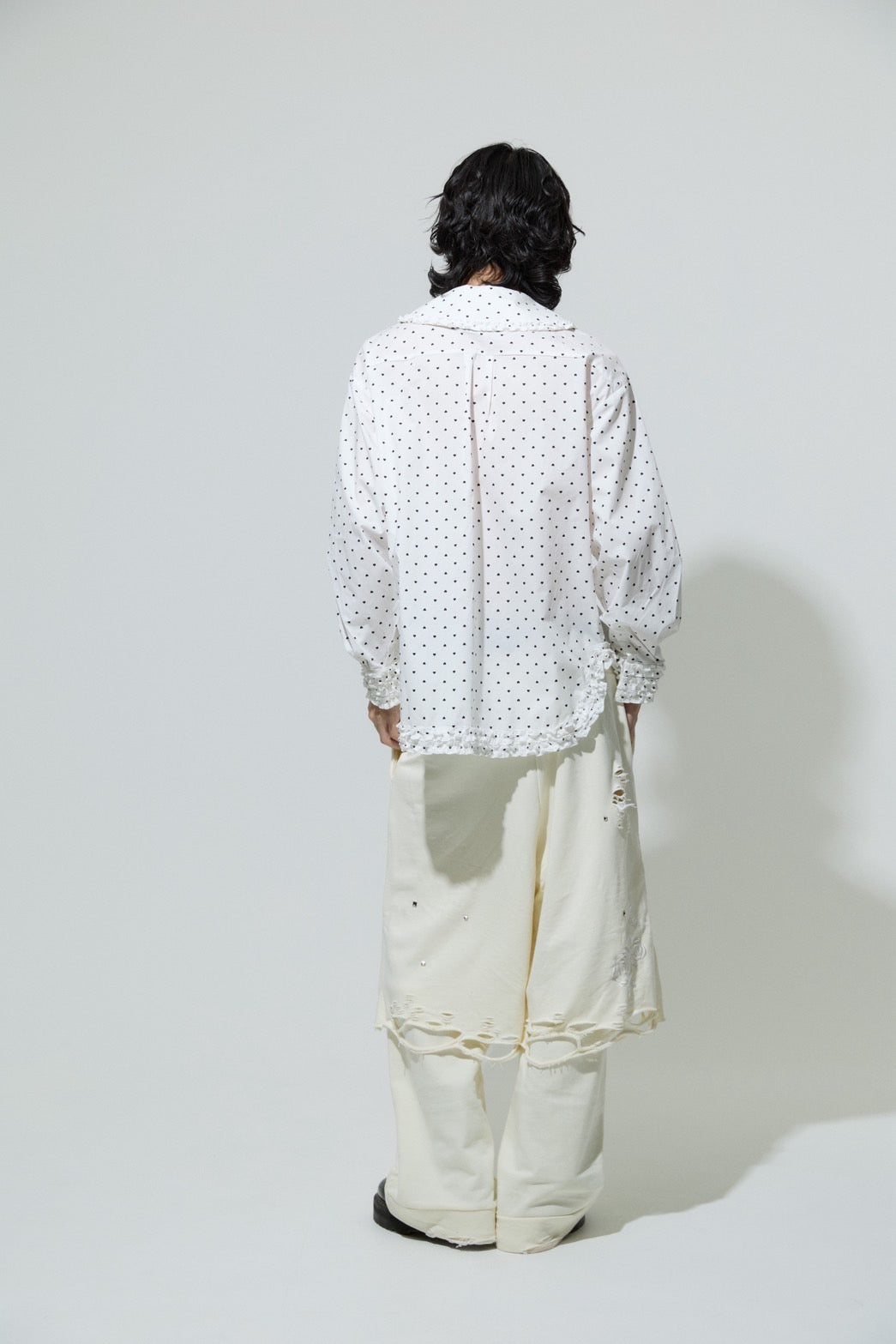 Love Dot Frill Shirt(White)