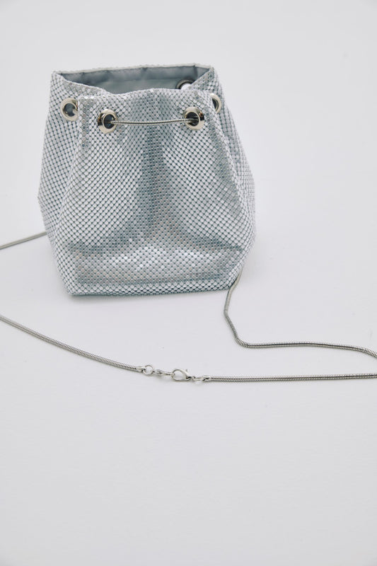 【Last1】Metal Drawstring Bag(Silver)