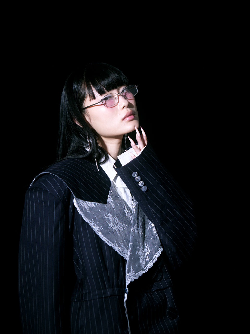 Too Big Stripe Jacket(Navy)