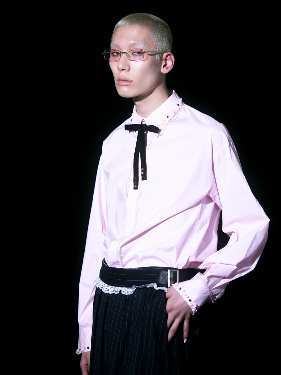 Rose Studs Shirts(Pink)