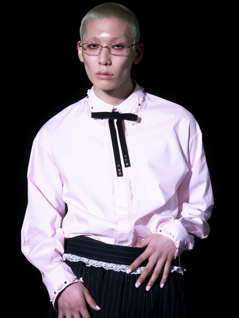 Rose Studs Shirts(Pink)