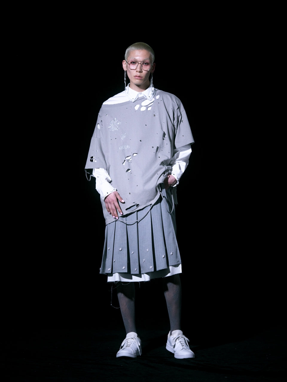 【Last2】Rose Pleats Skirt Pants(Gray)