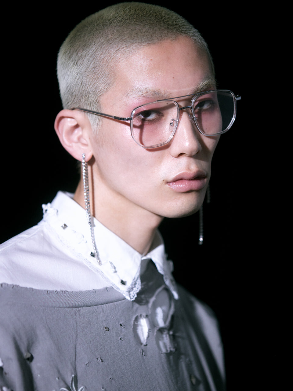 Rose Studs Shirts(White)【4月中旬発送】
