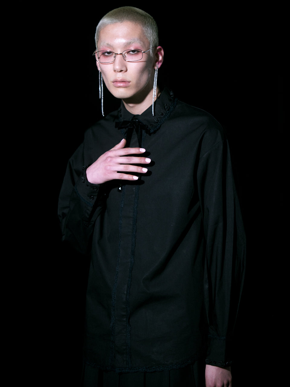 Rose Studs Shirts(Black)