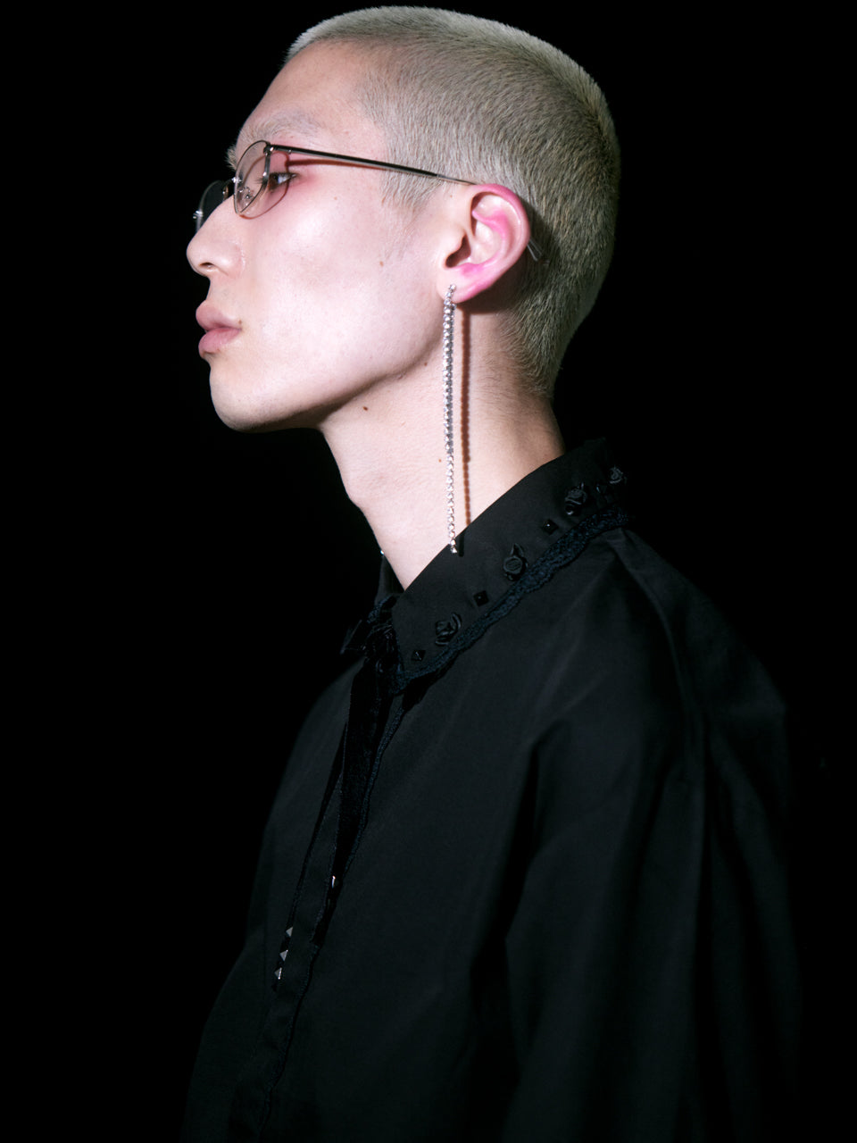 Rose Studs Shirts(Black)