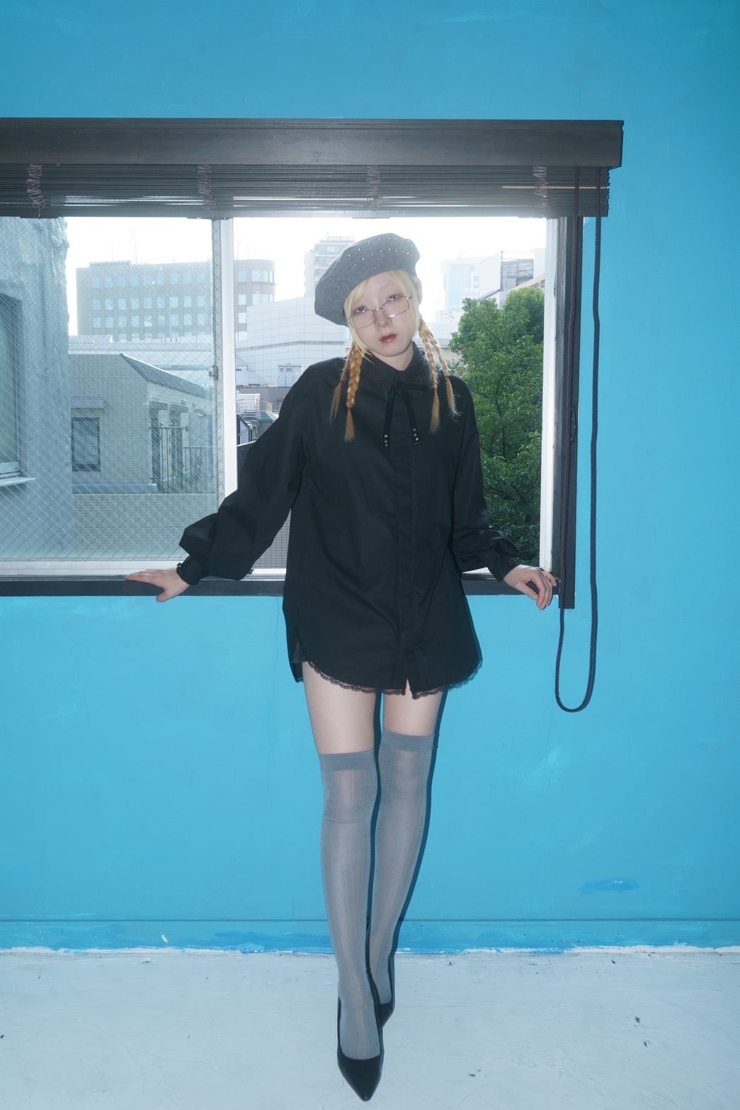 Rose Studs Shirts(Black)