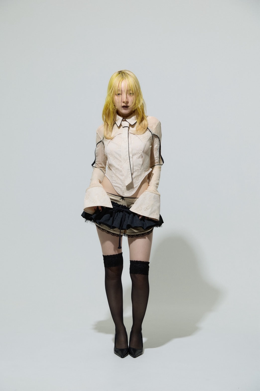 Classic Lace Shirt(Beige)