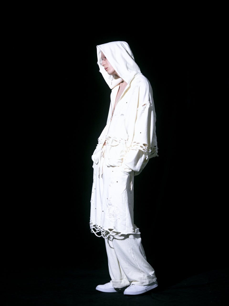 Rose Crush Sweat Pants(White)