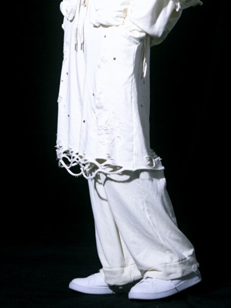 Rose Crush Sweat Pants(White)