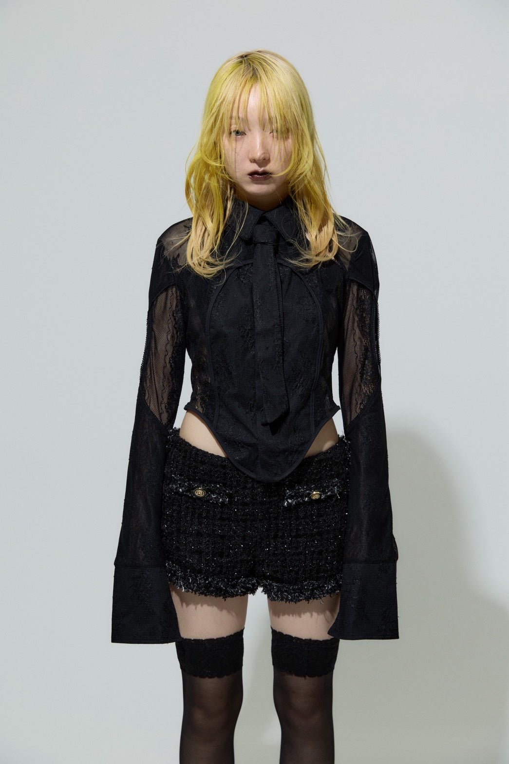Classic Lace Shirt(Black)