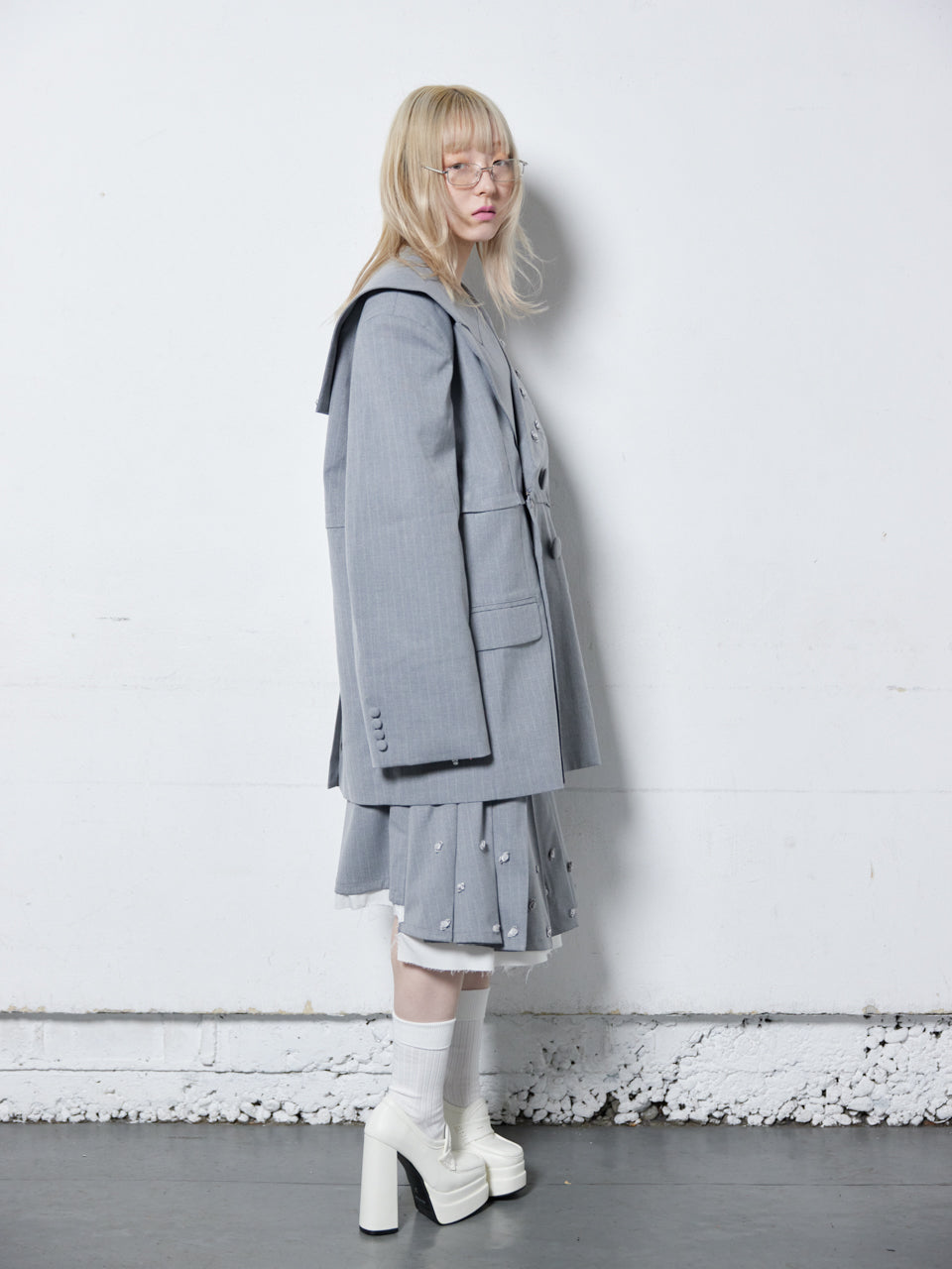 Too Big Rose Jacket(Gray)