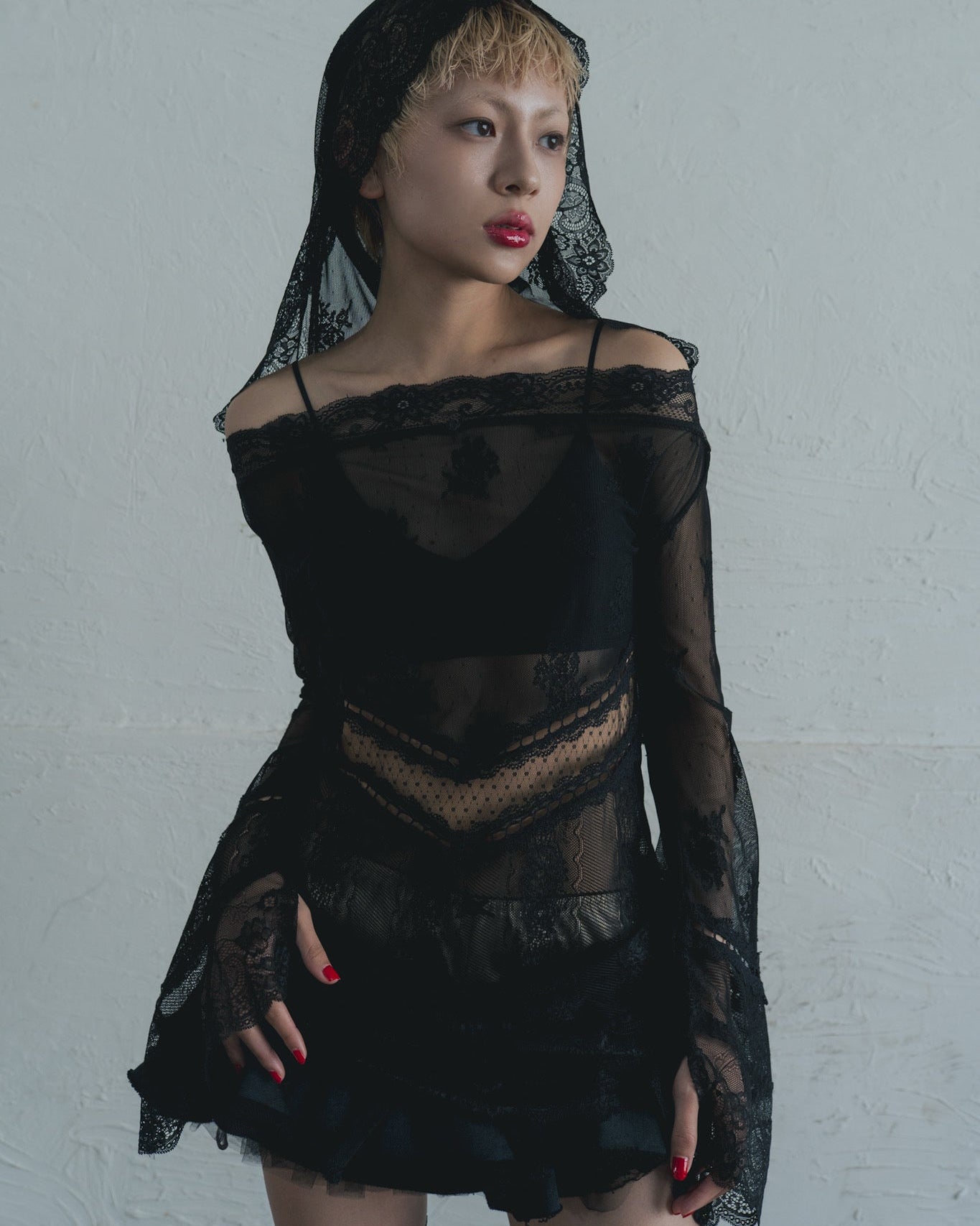 Last1】Veil Off-shoulder Dress(Black) – neith.onlinestore
