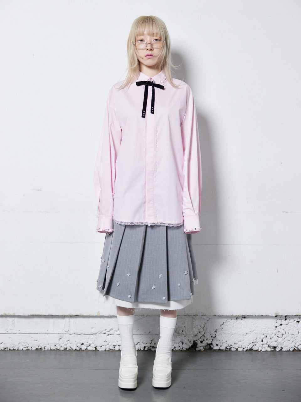 Rose Studs Shirts(Pink)