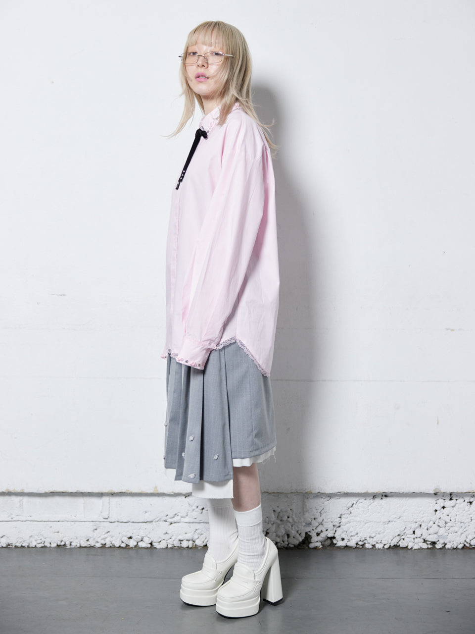 Rose Studs Shirts(Pink)