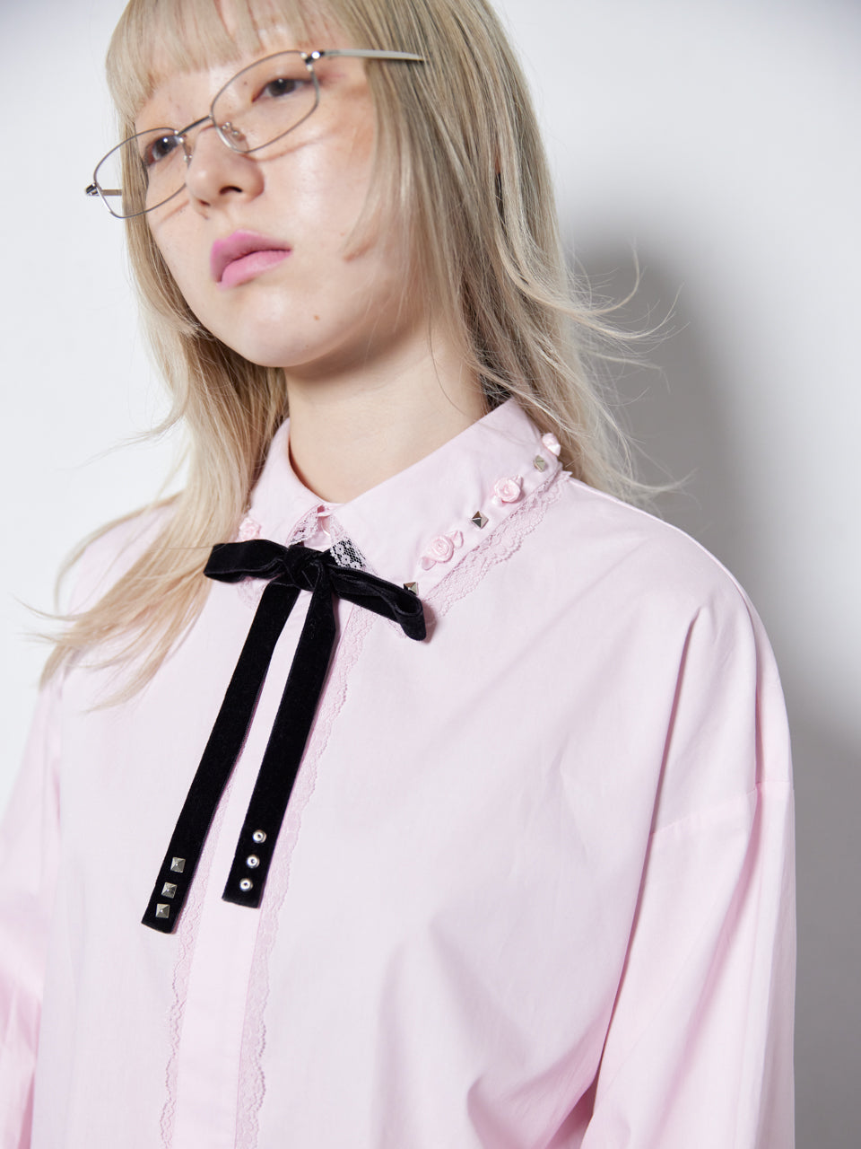 Rose Studs Shirts(Pink)