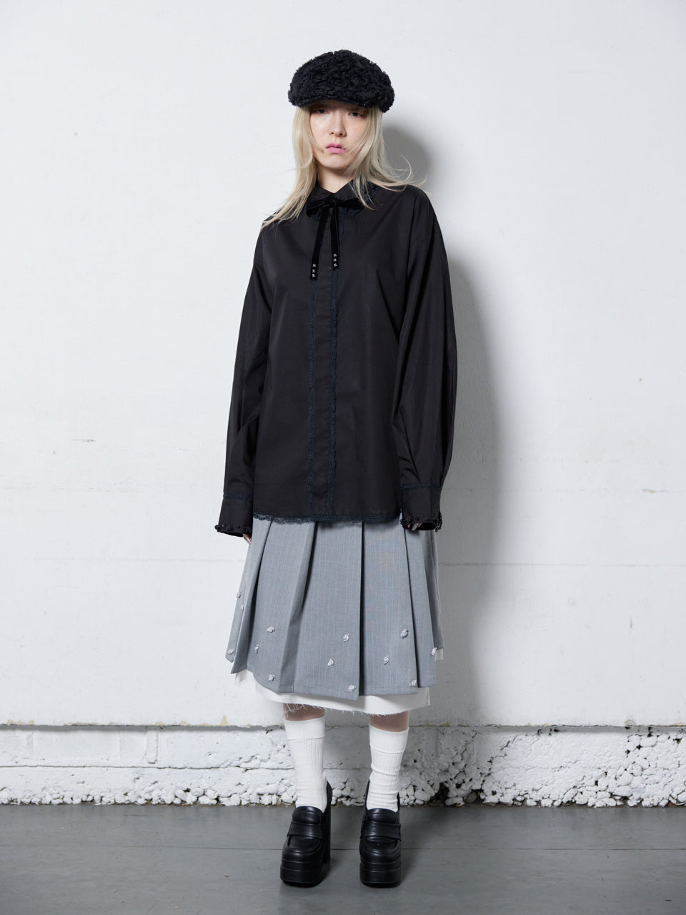 Rose Studs Shirts(Black)