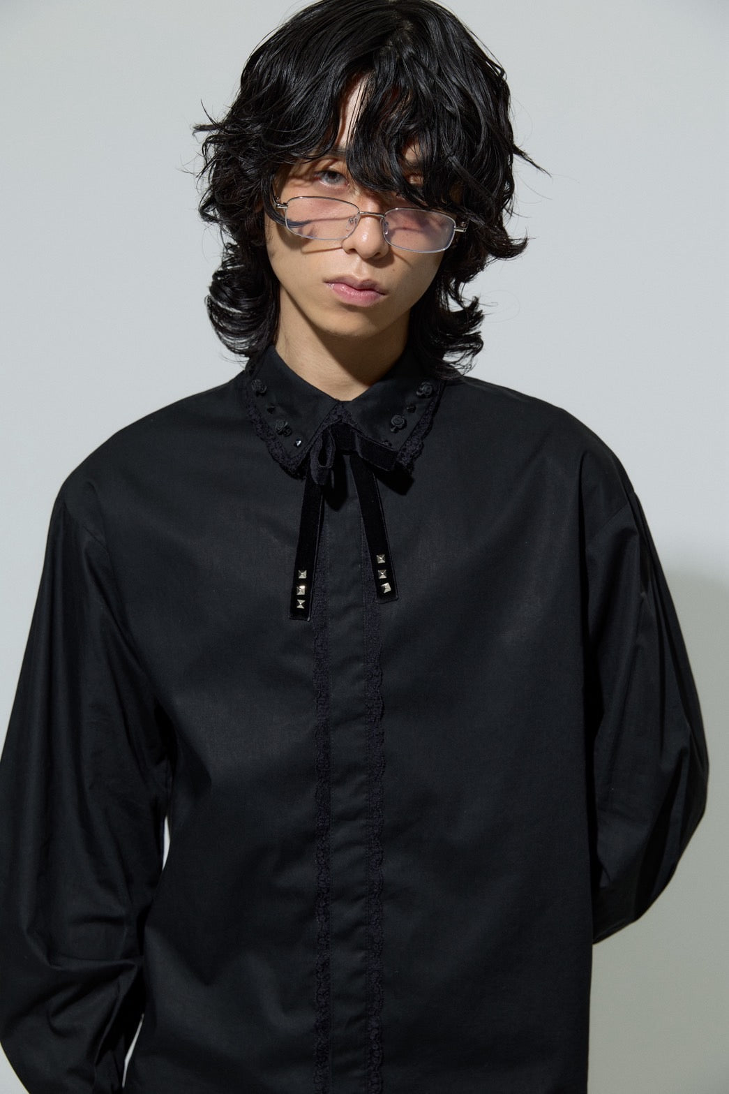 Rose Studs Shirts(Black)