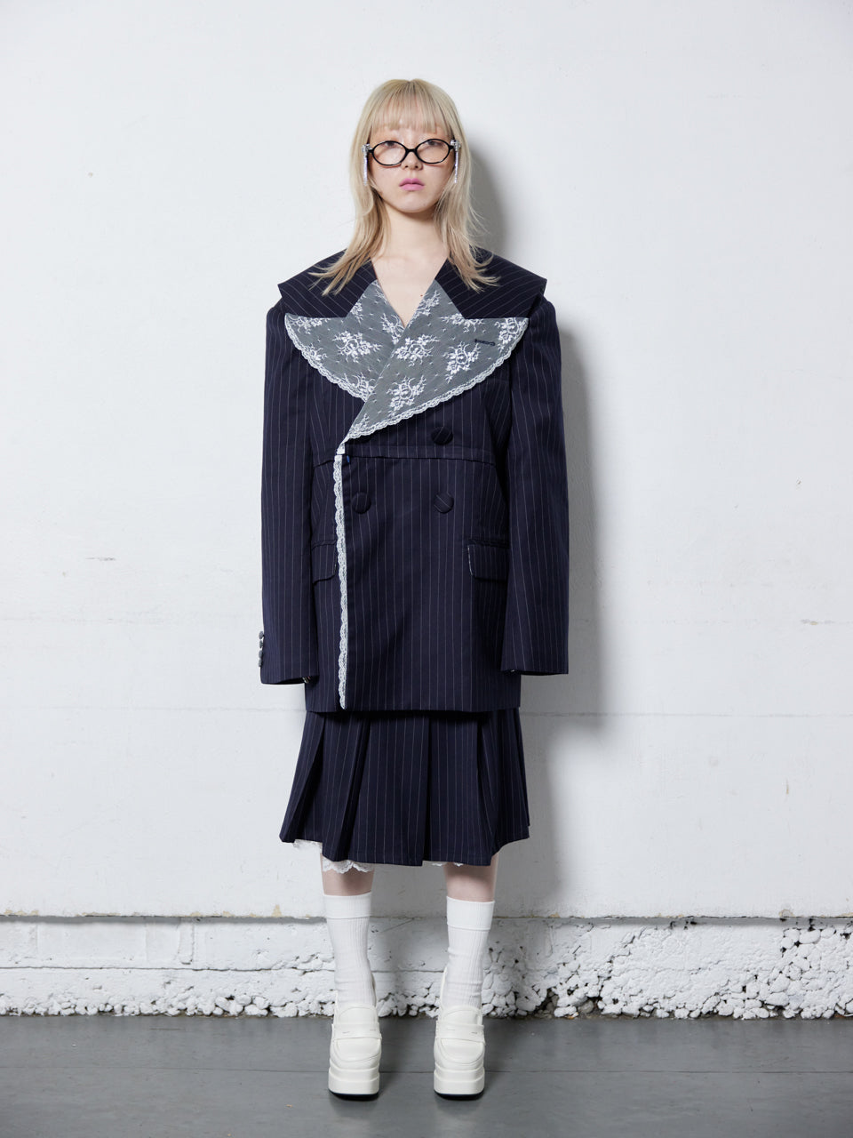 Too Big Stripe Jacket(Navy)