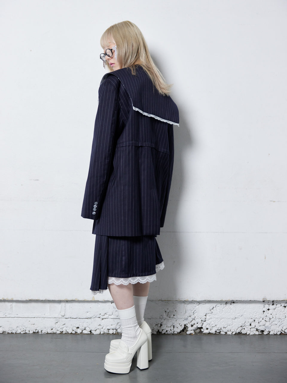 Too Big Stripe Jacket(Navy)