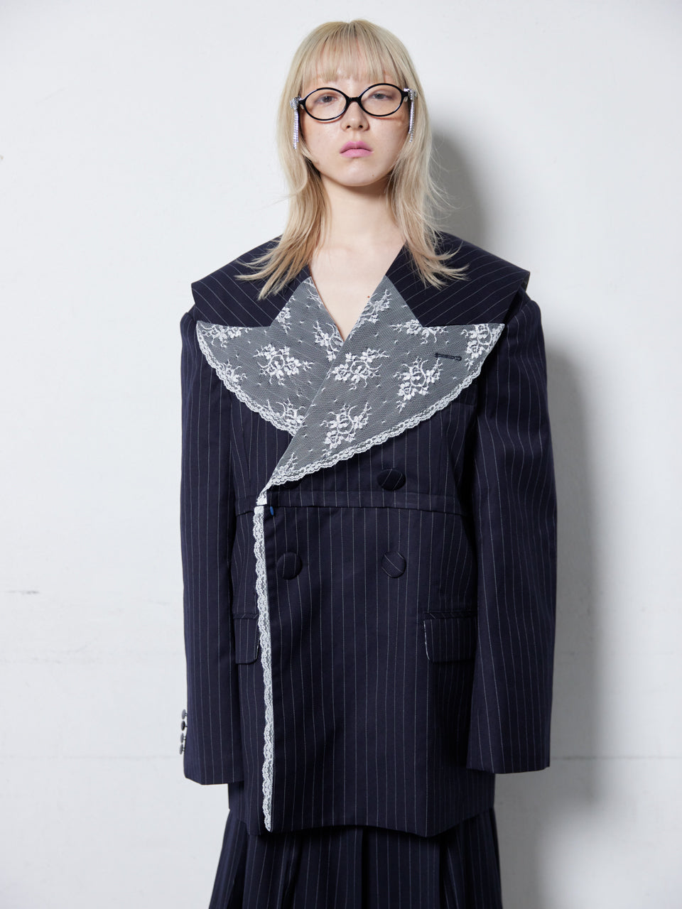 Too Big Stripe Jacket(Navy)