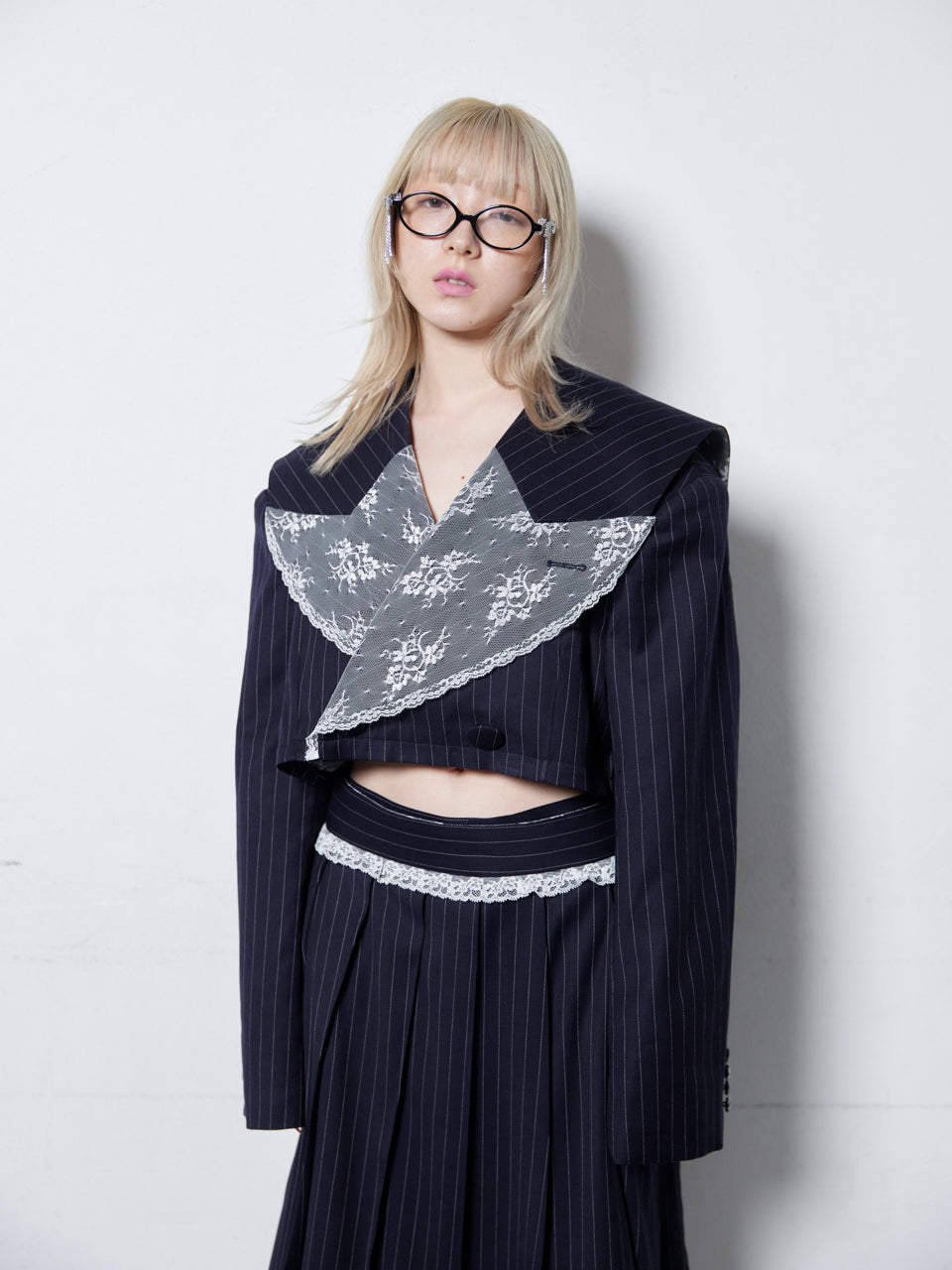 Too Big Stripe Jacket(Navy)