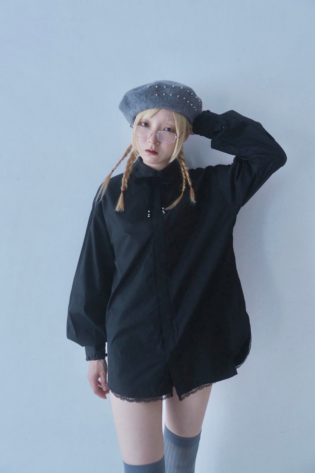 Rose Studs Shirts(Black)