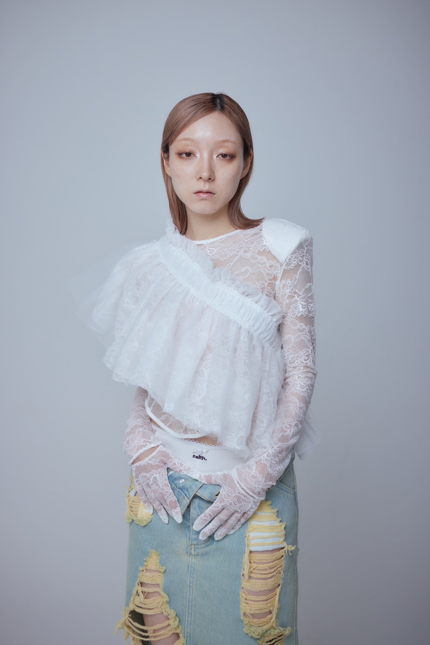 Lace Glove Top(White)