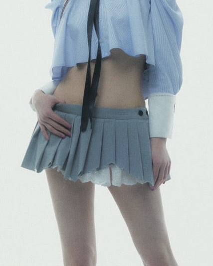 Destroyed Micro Mini Skirt (Gray)