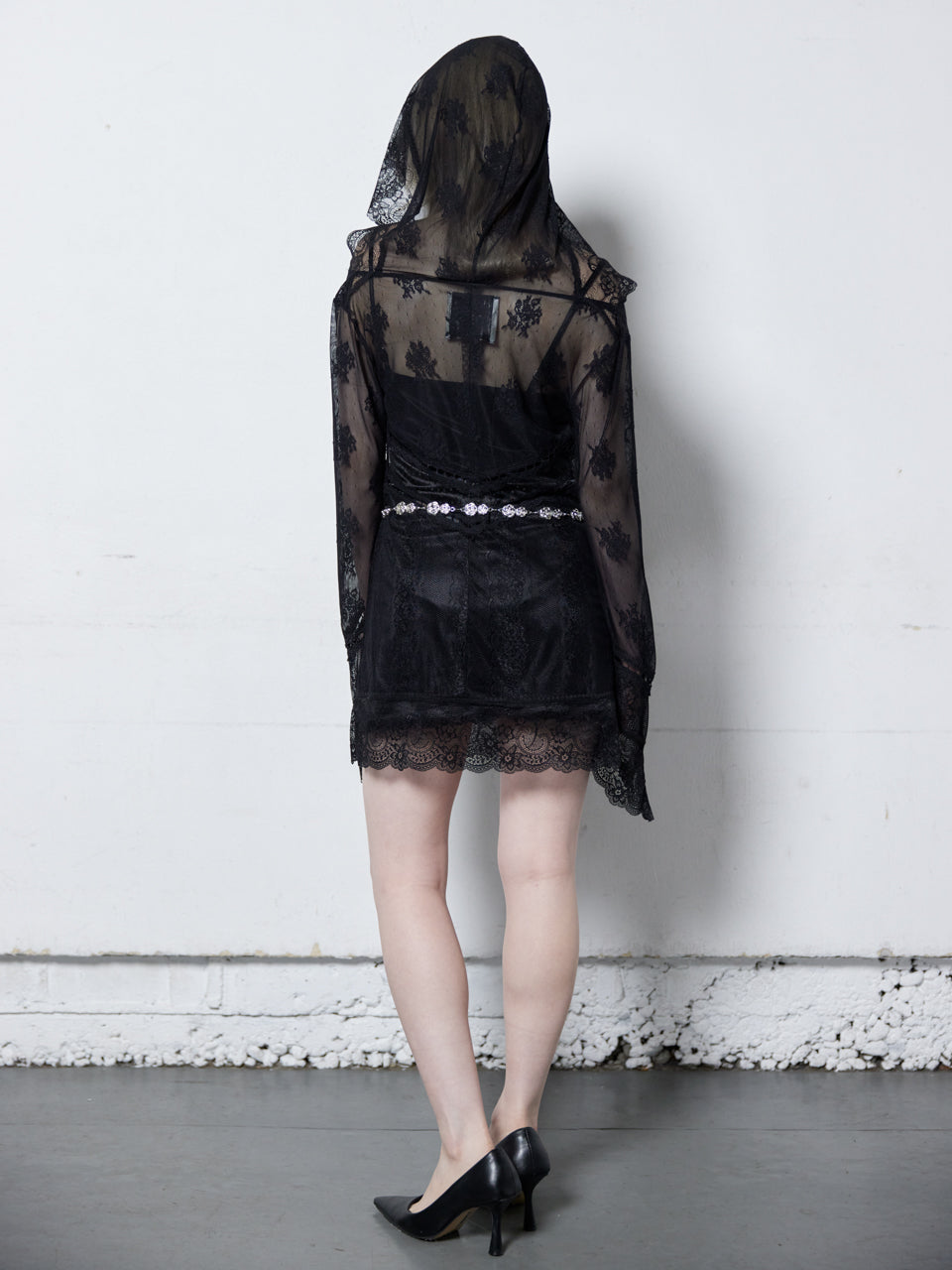 Veil Off-shoulder Dress(Black)【5月中旬発送】