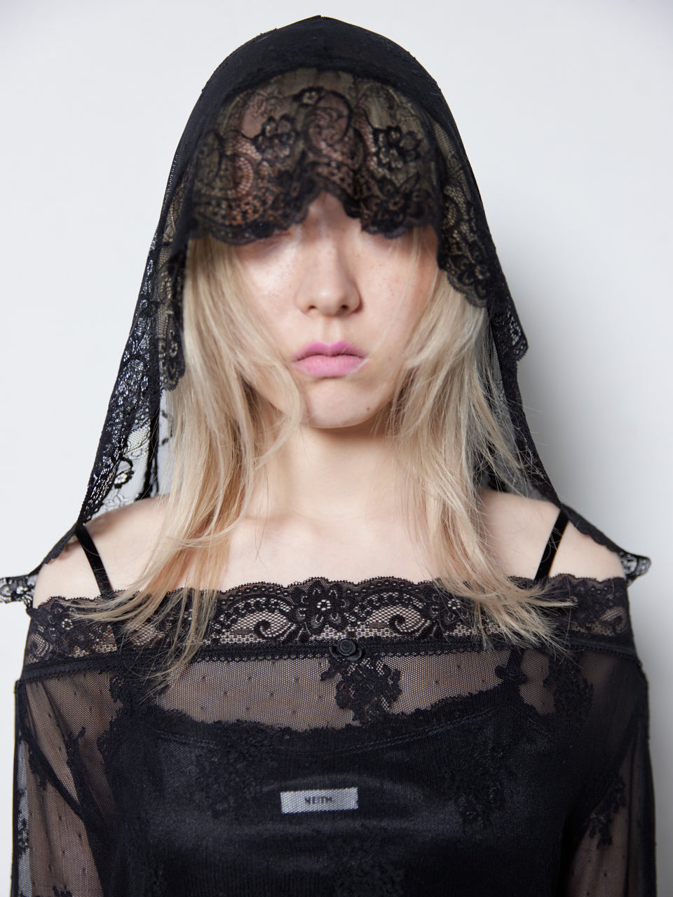 Veil Off-shoulder Dress(Black)【5月中旬発送】