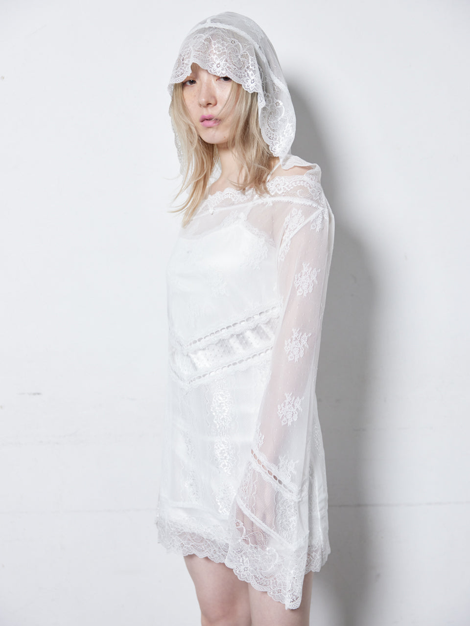 【Back in stock】Veil Off-shoulder Dress(White)