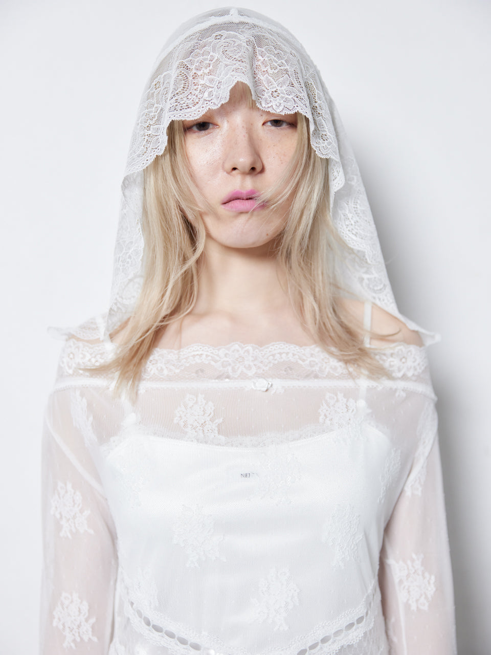 【Back in stock】Veil Off-shoulder Dress(White)