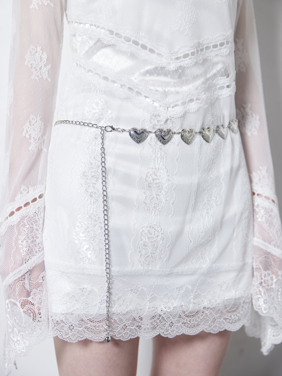 Heart Concho Chain Belt(Silver)