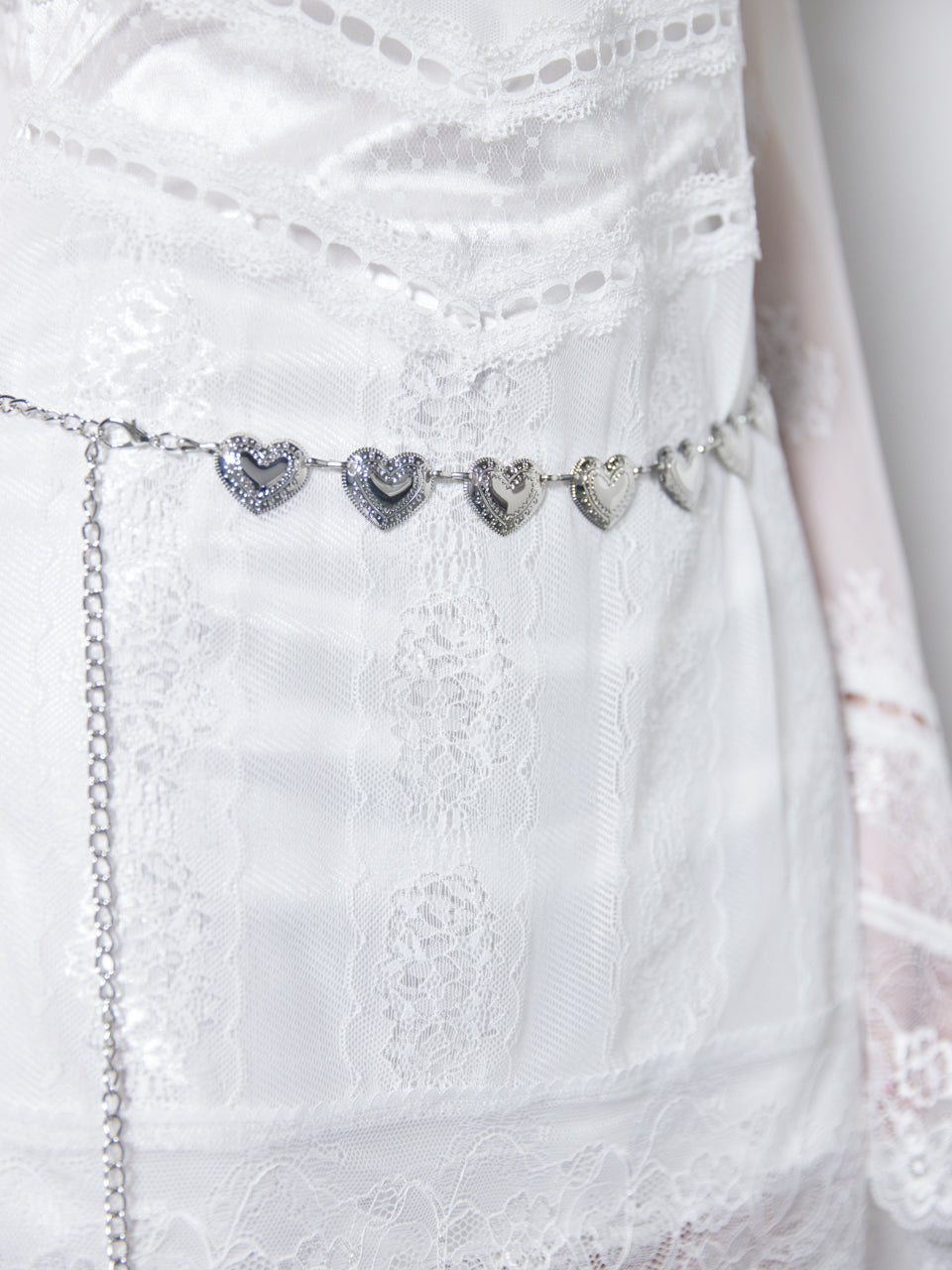 Heart Concho Chain Belt(Silver)