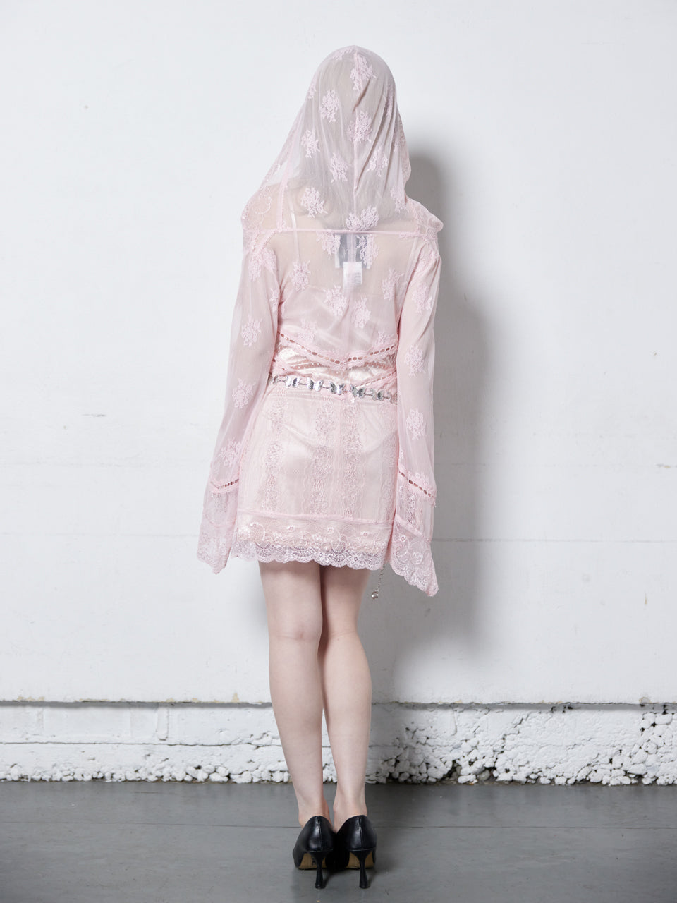 Veil Off-shoulder Dress(Pink)