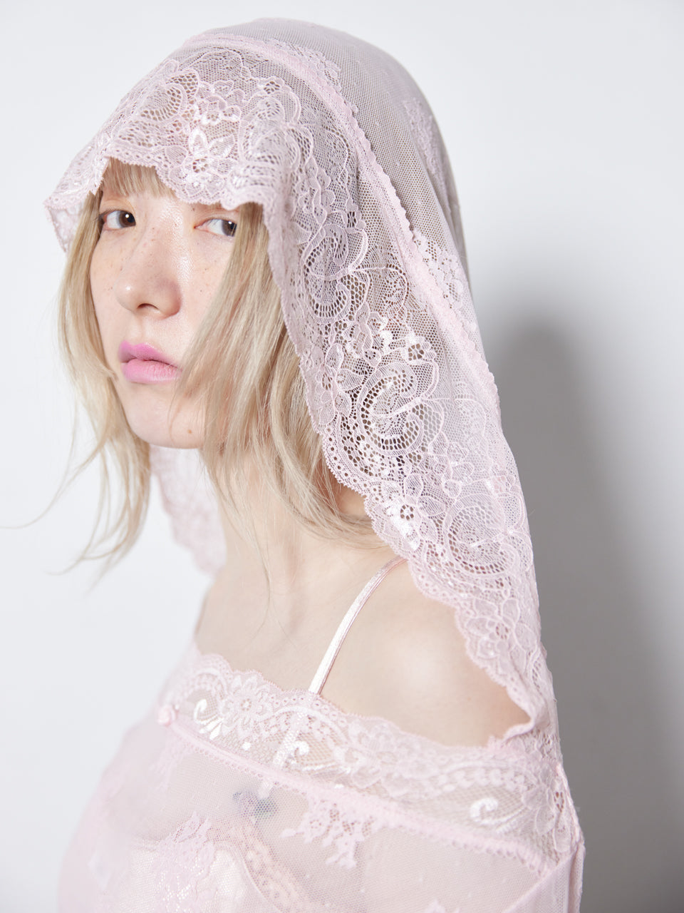 Veil Off-shoulder Dress(Pink)